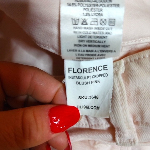 DL1961 Light Pink InstaSculpt Cropped Blush Pink Jeans Size 26 - Picture 5 of 7